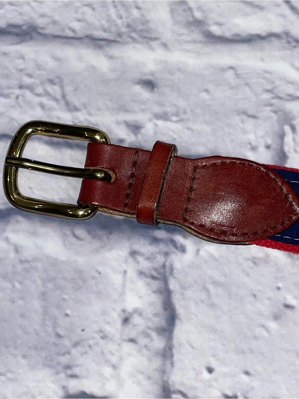 Leather Man Fox Canvas Belt Large Red Blue